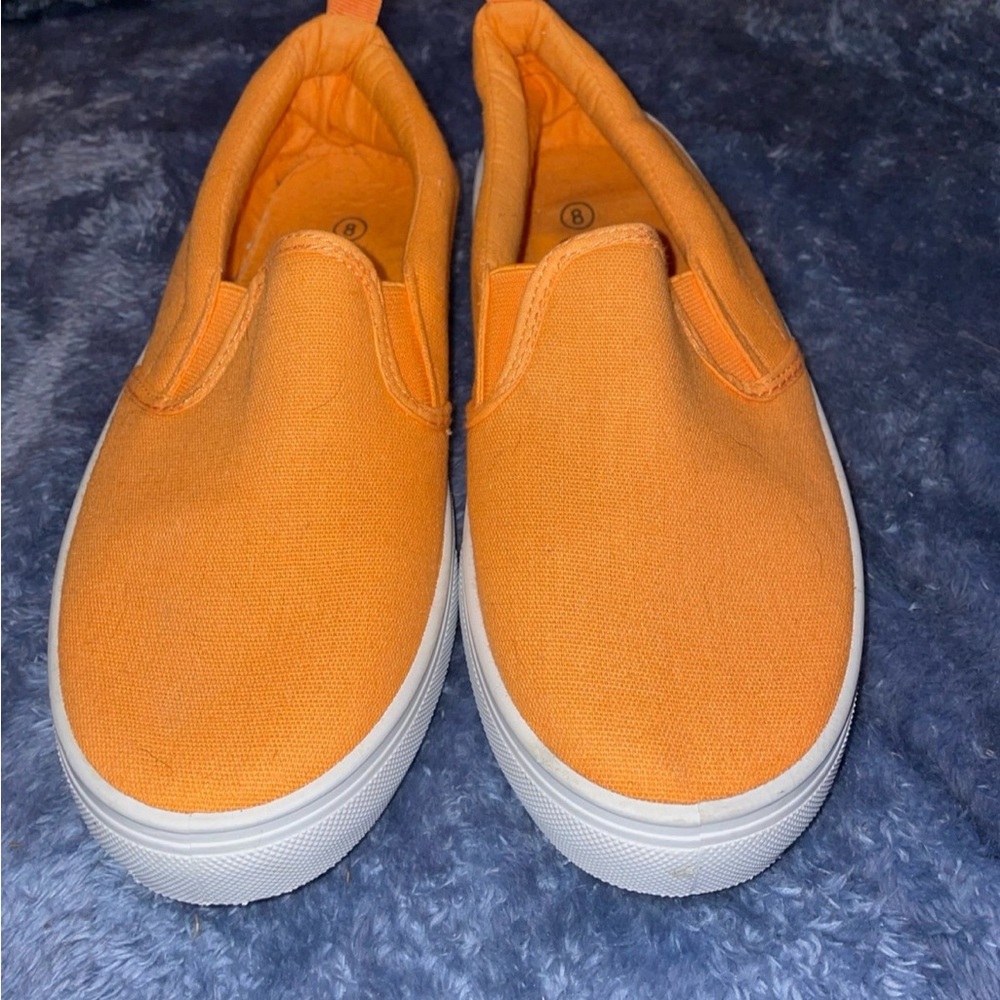 Women's Orange Slip-On Canvas Slippers
